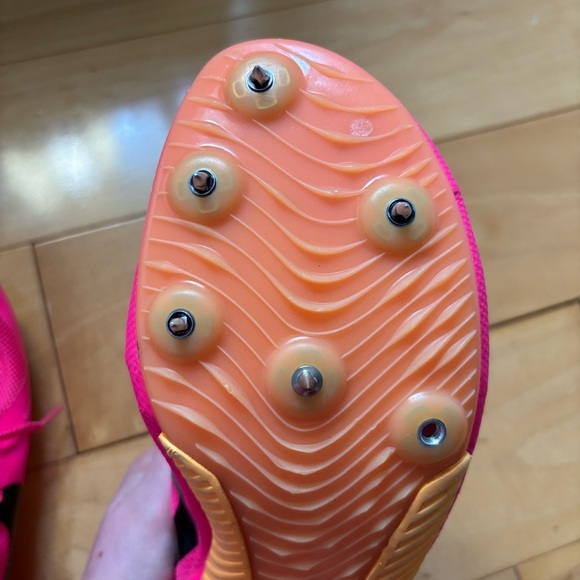 Nike Zoom Rival Track and Field Spikes Mens Size 11 Pink Orange Running Race - Picture 6 of 10